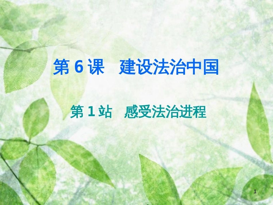 九年级道德与法治上册 第3单元 推进政治文明 第6课 建设法治中国 第1站感受法治进程优质课件 北师大版_第1页
