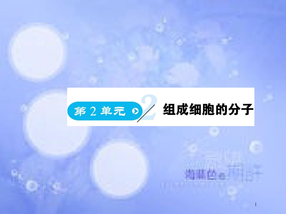 高中生物 第2单元 组成细胞的分子（第1课时）组成细胞的分子课件 新人教版必修1_第1页