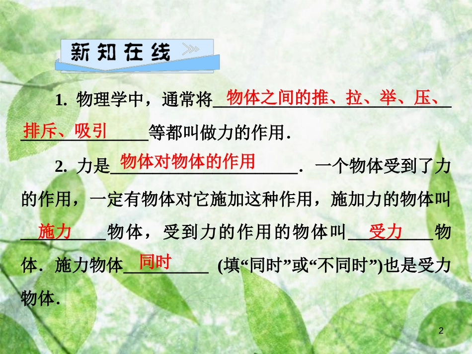 八年级物理全册 第六章 第1节 力优质课件 （新版）沪科版_第2页