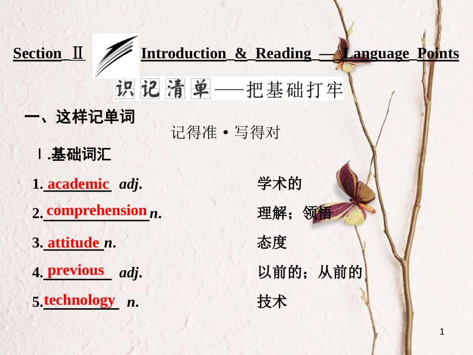 高中英语 Module 1 My First Day at Senior High Section Ⅱ Introduction &amp; Reading-Language Points课件 外研版必修1[共44页][共44页]_第1页