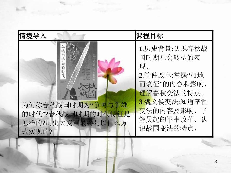 高中历史 第二单元 古代历史上的改革（下）第3课 春秋战国时期的变法运动课件 岳麓版选修1[共31页]_第3页