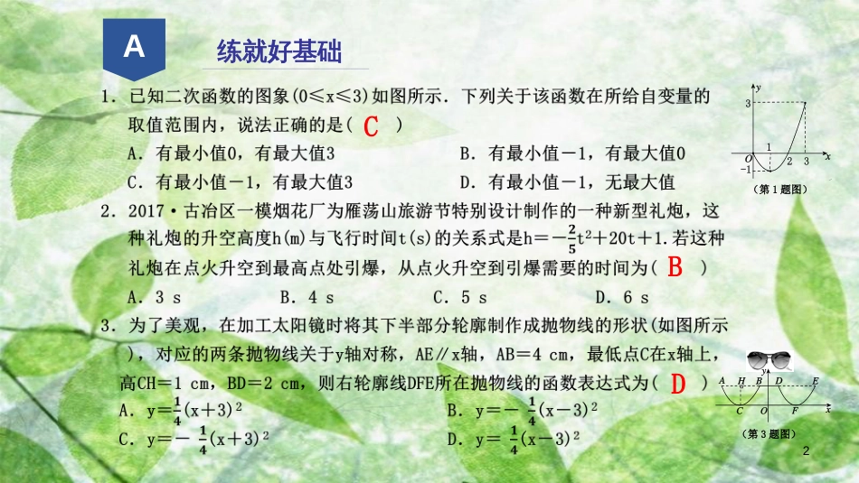 九年级数学上册 第一章 二次函数 1.4 二次函数的应用（1）优质课件 （新版）浙教版_第2页