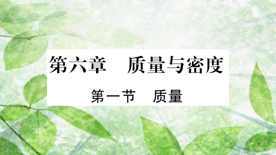 八年级物理上册 第6章 第1节 质量习题优质课件 （新版）教科版_第1页