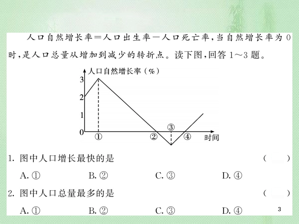 七年级地理上册 第三章 世界的居民综合测试习题优质课件 （新版）湘教版_第3页