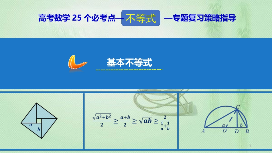 高考数学 25个必考点 专题15 基本不等式优质课件_第1页