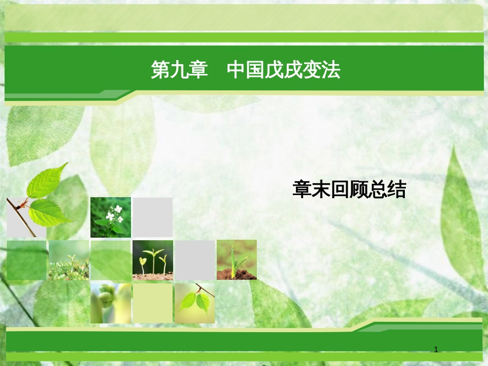 高中历史 第九章 中国戊戌变法章末回顾总结优质课件 北师大版选修1_第1页
