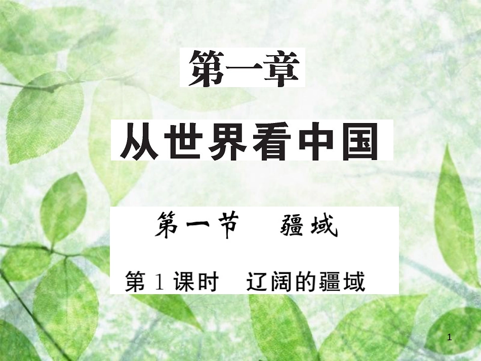 八年级地理上册 第1章 第一节 疆域（第1课时 辽阔的疆域）习题优质课件 （新版）新人教版_第1页