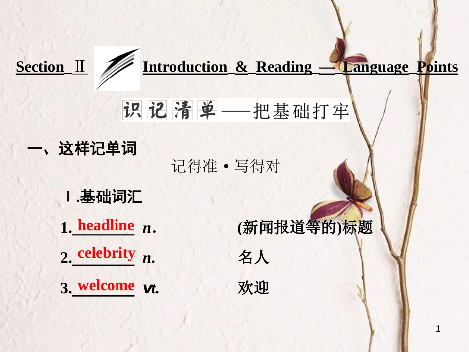 高中英语 Module 5 Newspapers and MagazinesSection Ⅱ Introduction &amp; Reading Language Points课件 外研版必修2[共33页][共33页]_第1页