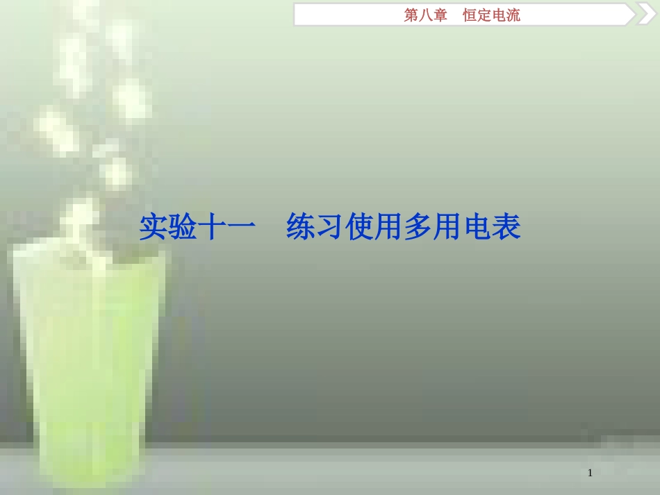 （新课标）2019届高考物理一轮复习 第8章 恒定电流 实验十一优质课件_第1页