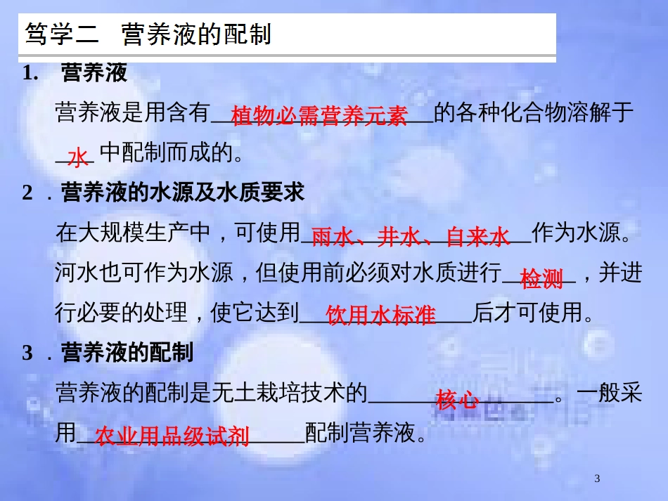 高中化学 专题五 为现代农业技术添翼 5.3 无土栽培技术课件 苏教版选修2_第3页