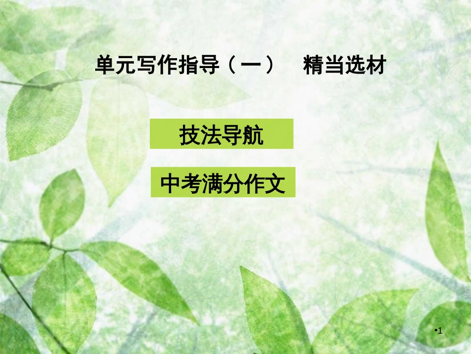八年级语文上册 第一单元 写作指导 精当选材优质课件 新人教版_第1页