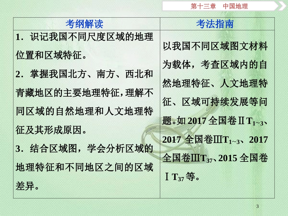 高考地理一轮复习 第13章 中国地理 第35讲 中国区域地理优质课件 中图版_第3页