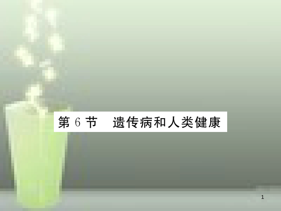 八年级生物上册 6.20.6 遗传病和人类健康优质课件 （新版）北师大版_第1页