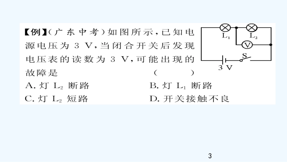 （毕节专版）九年级物理全册 小专题三 电路故障分析作业优质课件 （新版）新人教版_第3页