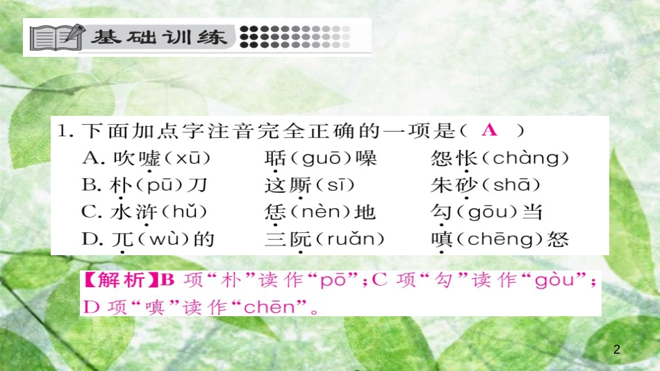 九年级语文上册 第六单元 21智取生辰纲习题优质课件 新人教版_第2页