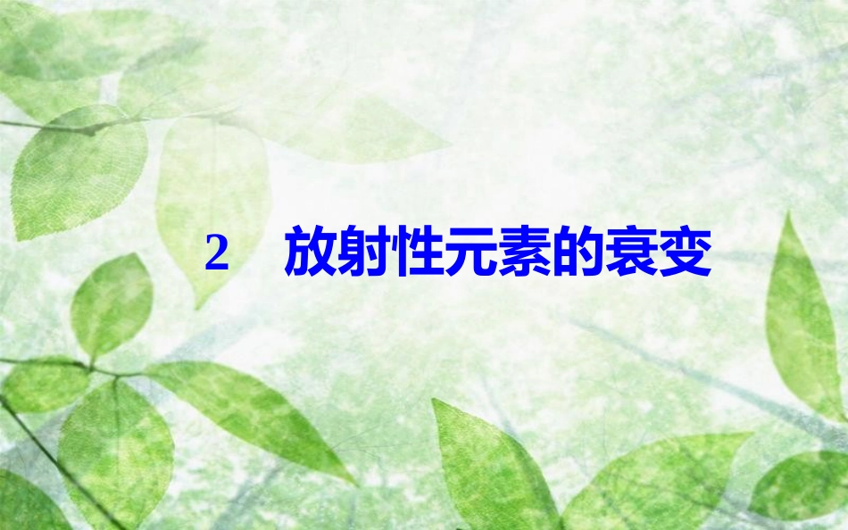 高中物理 第十九章 原子核 2 放射性元素的衰变优质课件 新人教版选修3-5_第2页