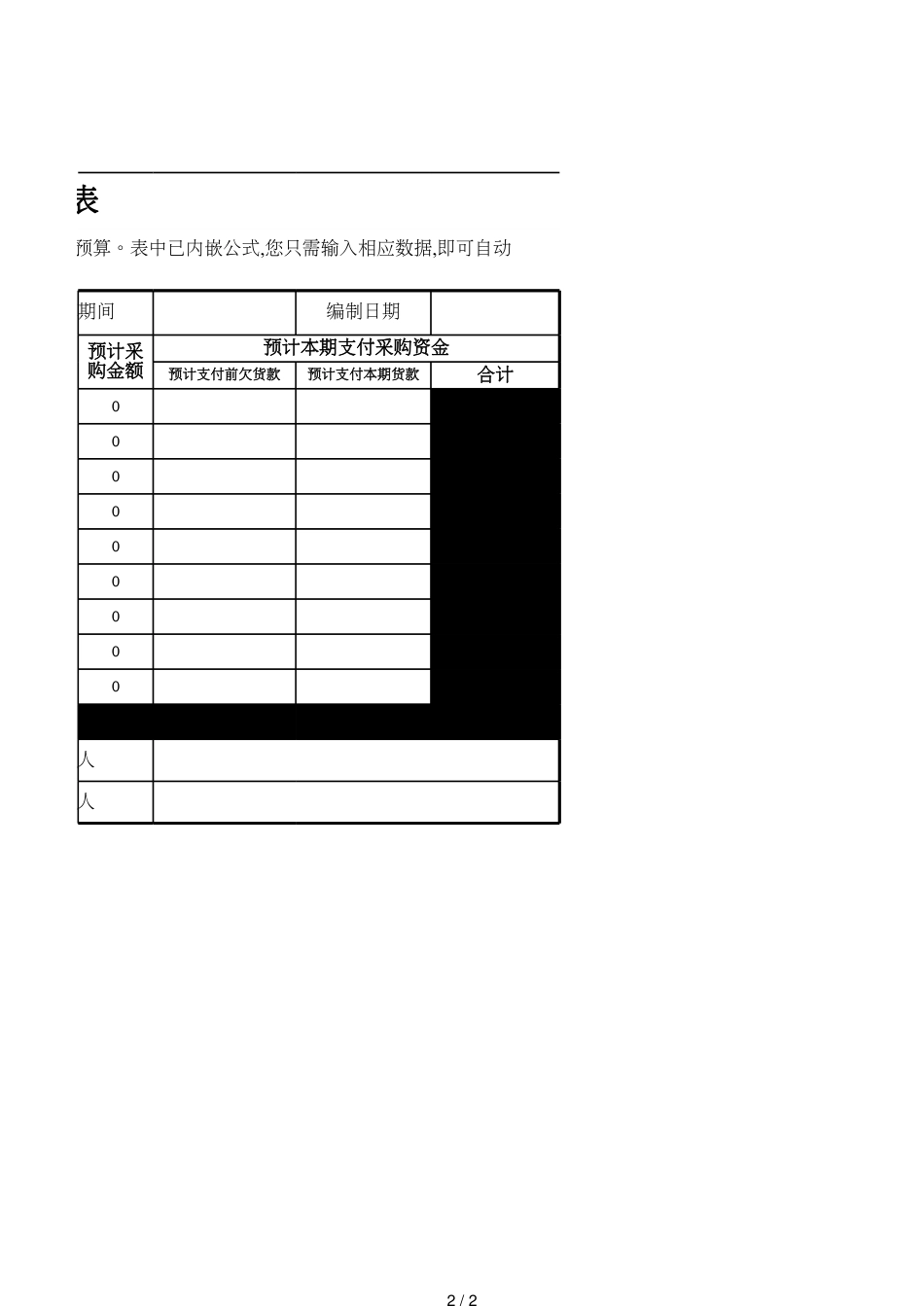 38辅助材料采购预算表_第2页