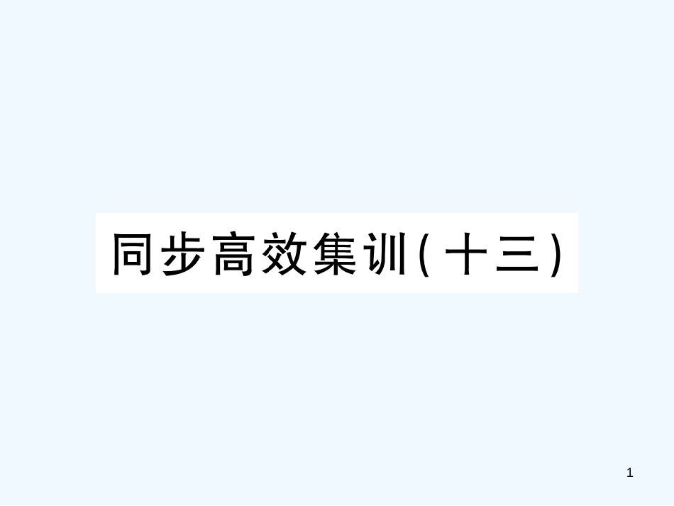 （江西专用）2018年中考地理 同步高效集训（十三）优质课件_第1页
