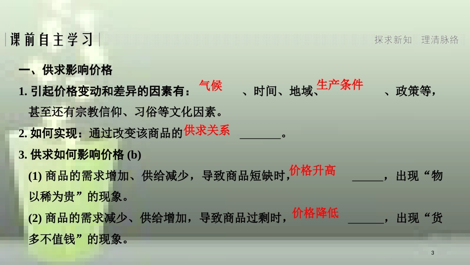 （浙江专版）高中政治 第一单元 生活与消费 第二课 多变的价格 1 影响价格的因素优质课件 新人教版必修1_第3页