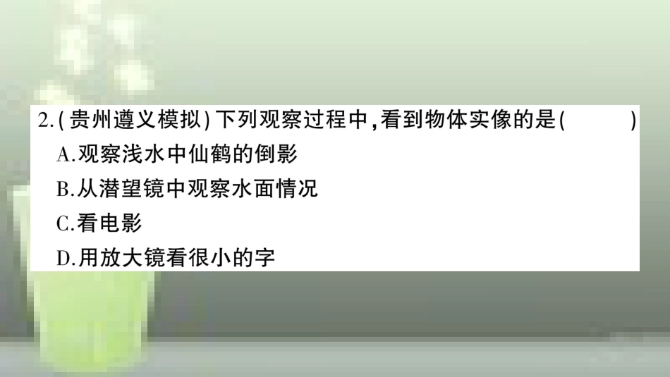 （遵义专版）八年级物理全册 第四章 多彩的光检测卷习题优质课件 （新版）沪科版_第2页