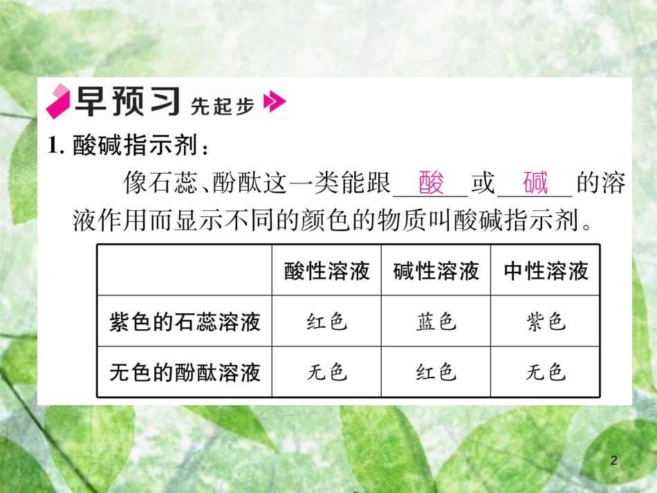 九年级化学下册 第10单元 酸和碱 课题1 常见的酸和碱 第1课时 常见的酸作业优质课件 （新版）新人教版_第2页