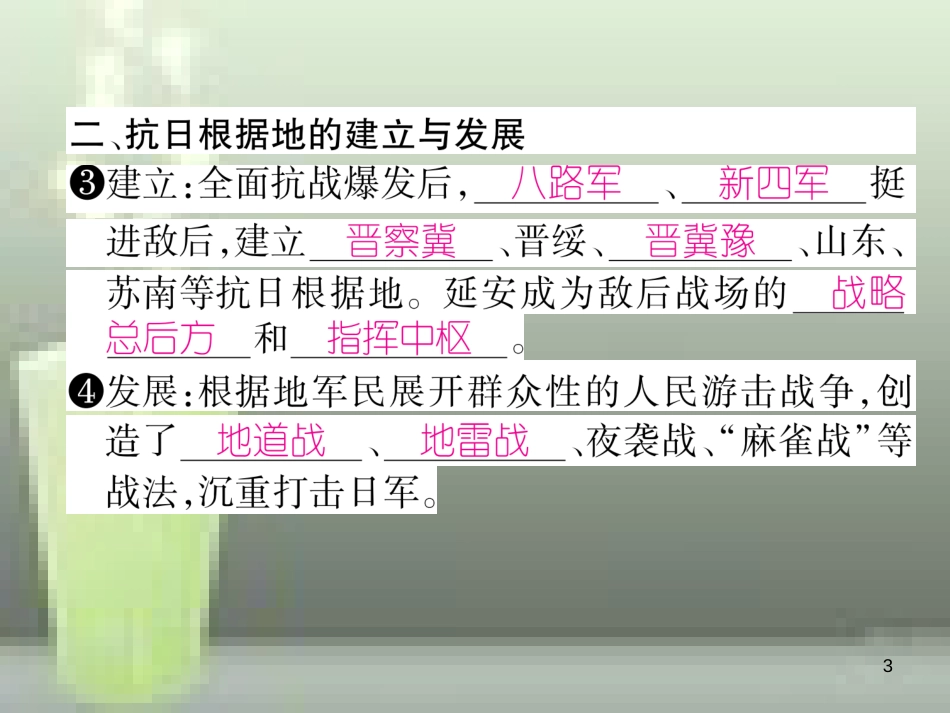 八年级历史上册 第六单元 中华民族的抗日战争 第21课 敌后战场的抗战优质课件 新人教版_第3页