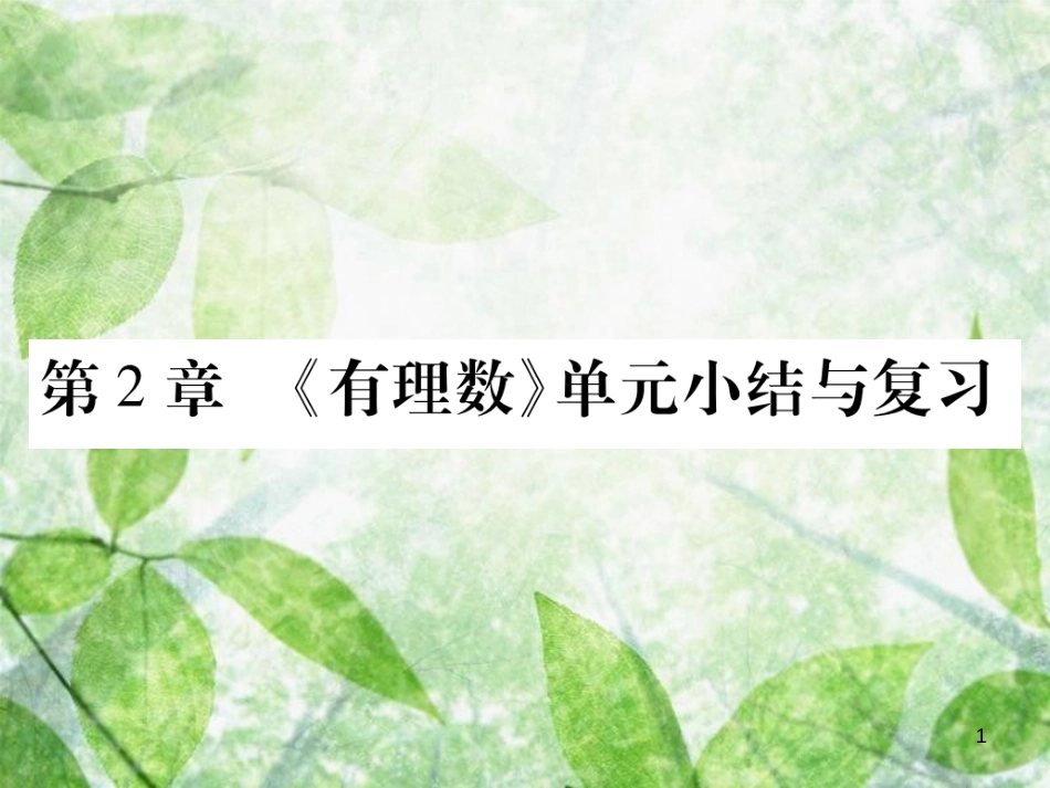 七年级数学上册 第2章 有理数单元小结与复习优质课件 （新版）华东师大版_第1页