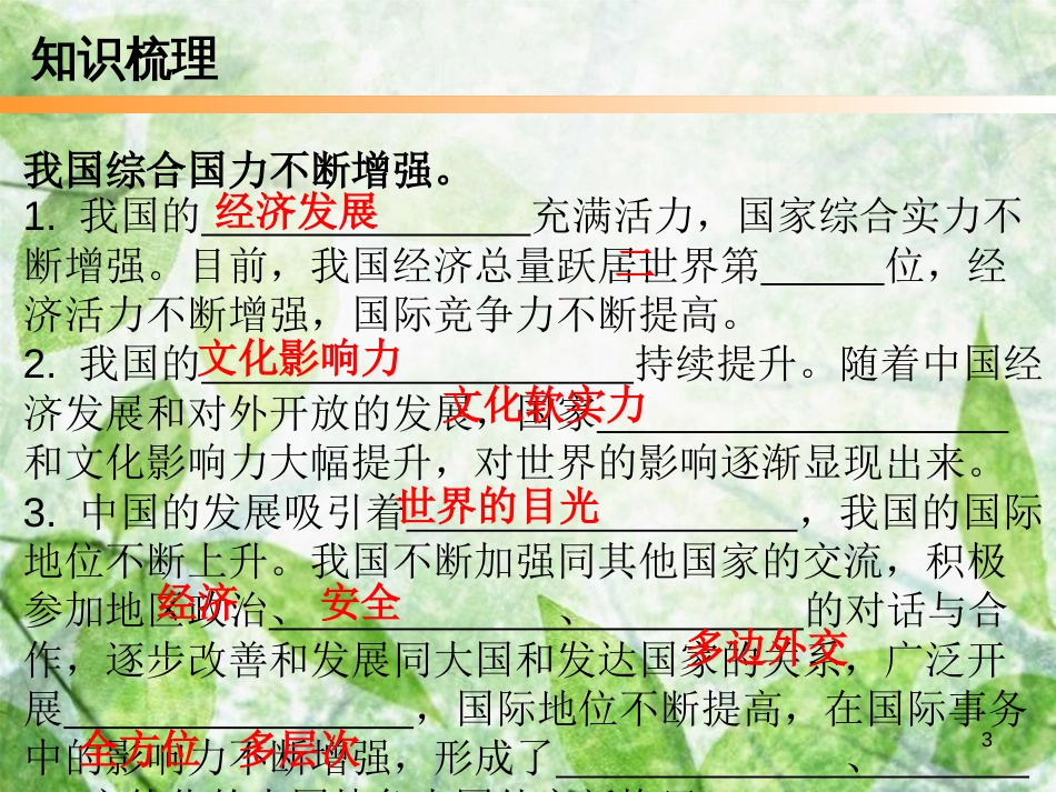 九年级道德与法治上册 第1单元 感受时代脉动 第1课 认识社会巨变 第2站综合国力的增强优质课件 北师大版_第3页