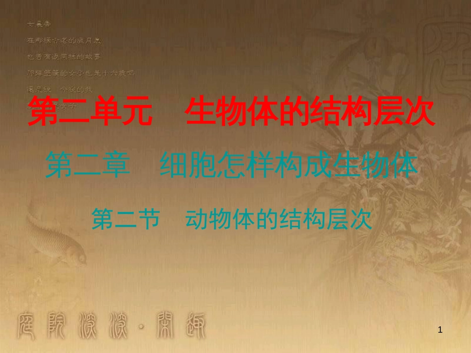 七年级生物上册 第二单元 第二章 第二节 动物体的结构层次优质课件 （新版）新人教版_第1页