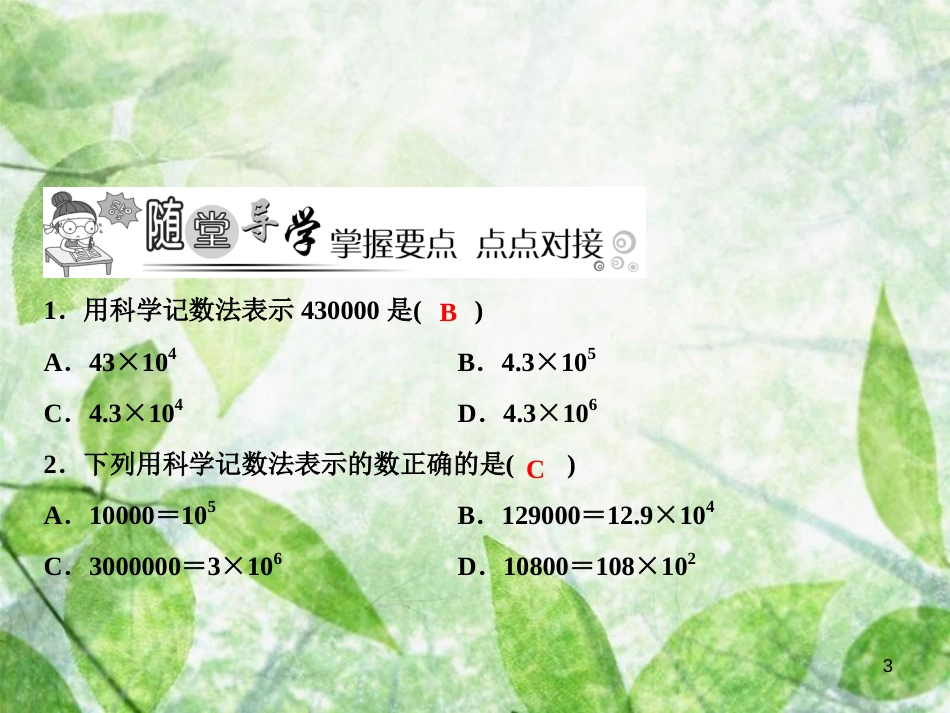 七年级数学上册 第1章 有理数 1.6 有理数的乘方 第2课时 科学记数法优质课件 （新版）湘教版_第3页