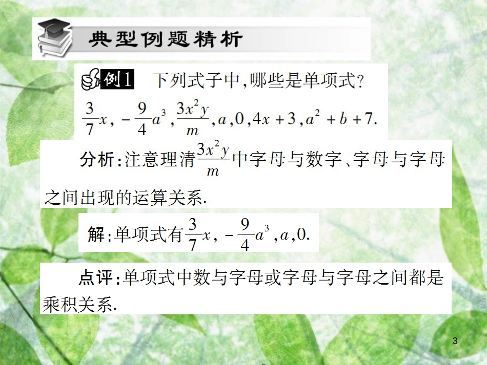 七年级数学上册 第二章 整式的加减 2.1 整式（第2课时）讲解优质课件 （新版）新人教版_第3页