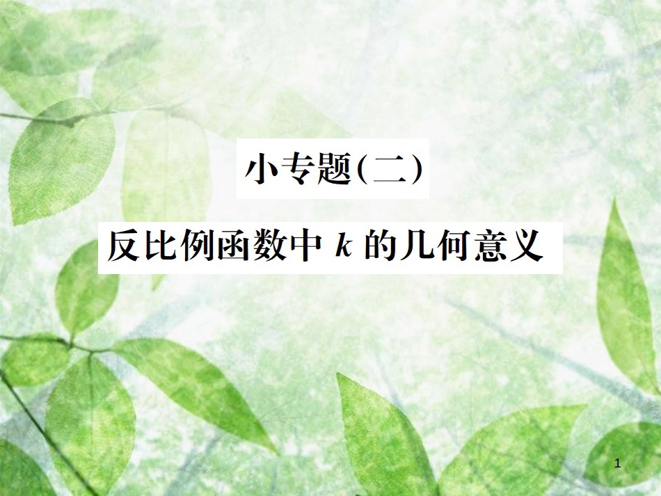 九年级数学下册 小专题（二）反比例函数中k的几何意义习题优质课件 （新版）新人教版_第1页