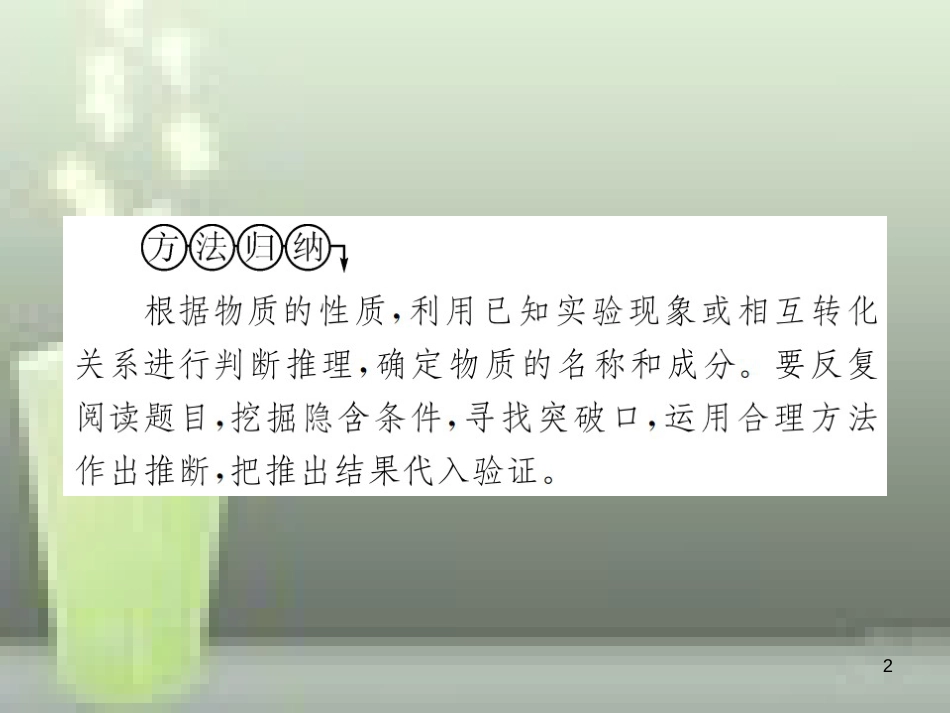 （云南专版）2019年中考化学总复习 题型复习（三）推断题优质课件_第2页