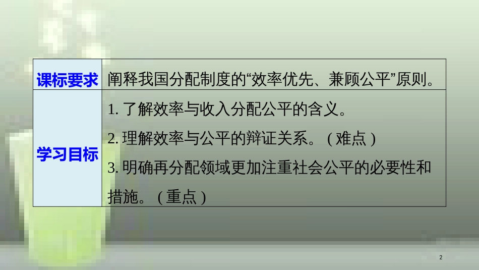 高中政治 第三单元 收入与分配 第七课 个人收入的分配 2 收入分配与社会公平优质课件 新人教版必修1_第2页