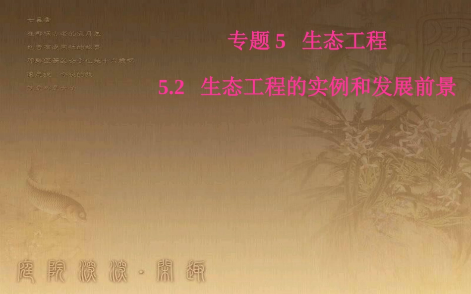 高中生物 专题5 生态工程 5.2 生态工程的实例和发展前景优质课件 新人教版选修3_第1页