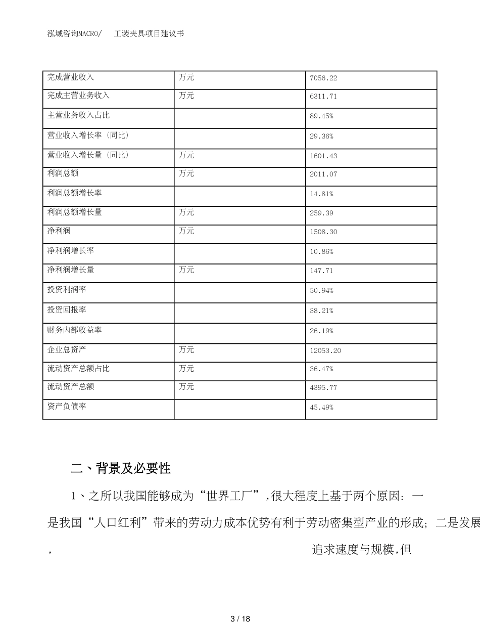 工装夹具项目建议书（总投资7000万元）（25亩）_第3页