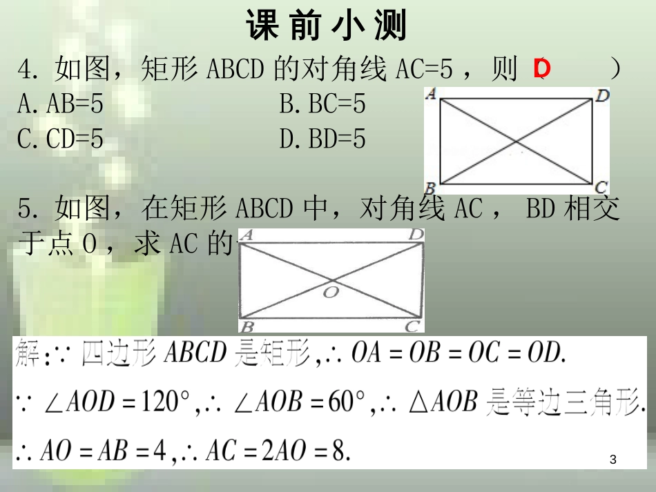 九年级数学上册 第一章 特殊的平行四边形 第4课时 矩形的性质与判定（1）优质课件 （新版）北师大版_第3页