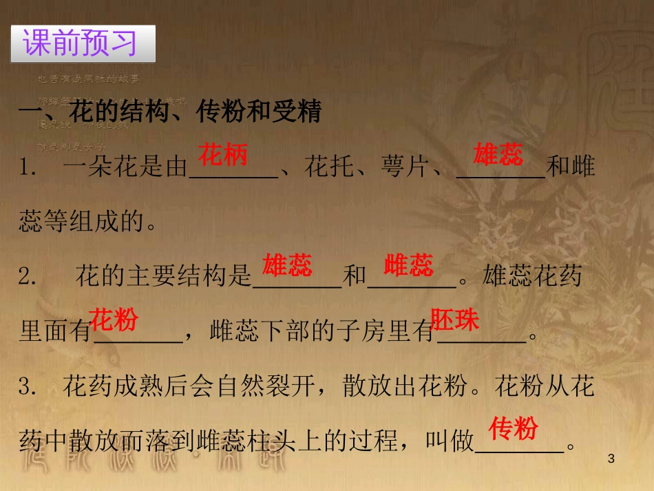 七年级生物上册 第三单元 第二章 第三节 开花和结果优质课件 （新版）新人教版_第3页