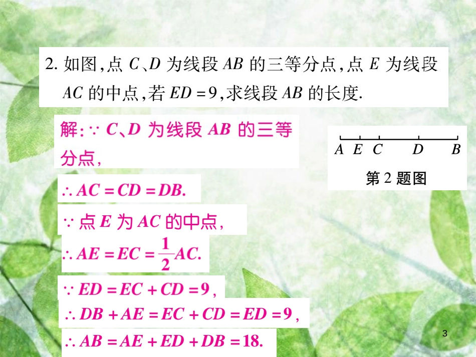 七年级数学上册 小专题10 线段的计算优质课件 （新版）北师大版_第3页