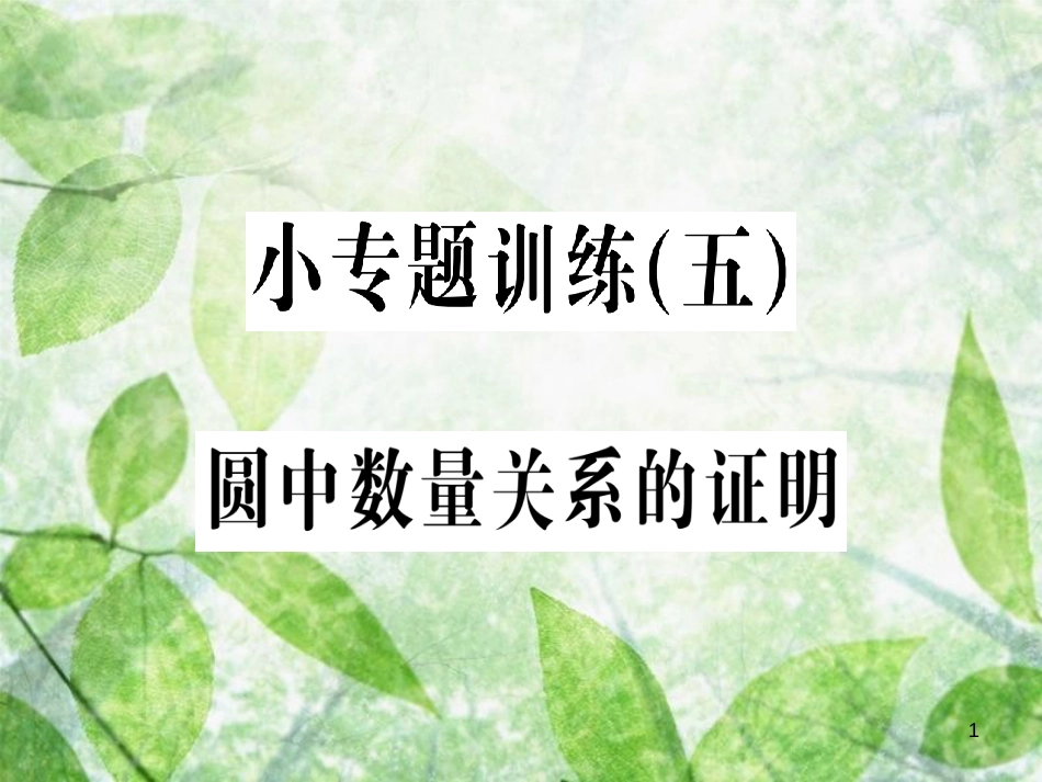 九年级数学上册 第二十四章 圆 小专题训练（五）圆中数量关系的证明习题优质课件 （新版）新人教版_第1页