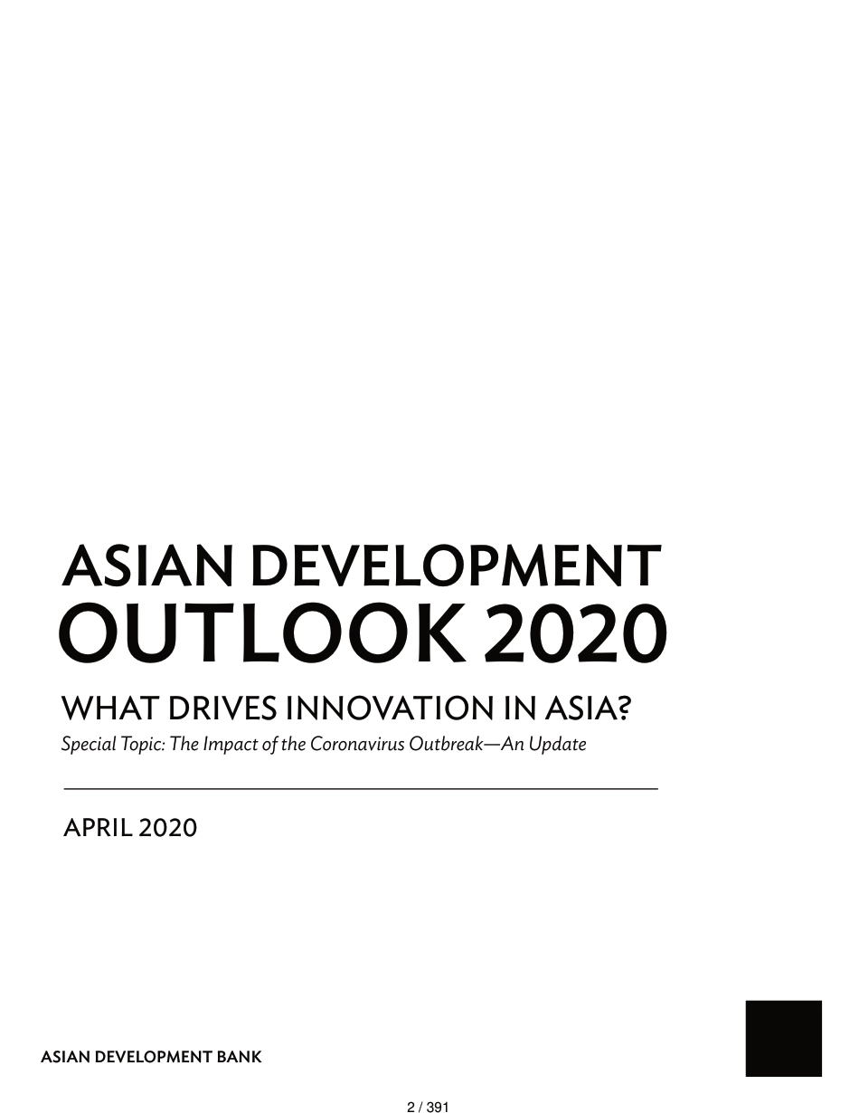 2020年亚洲发展展望 asian development outlook 2020_第2页