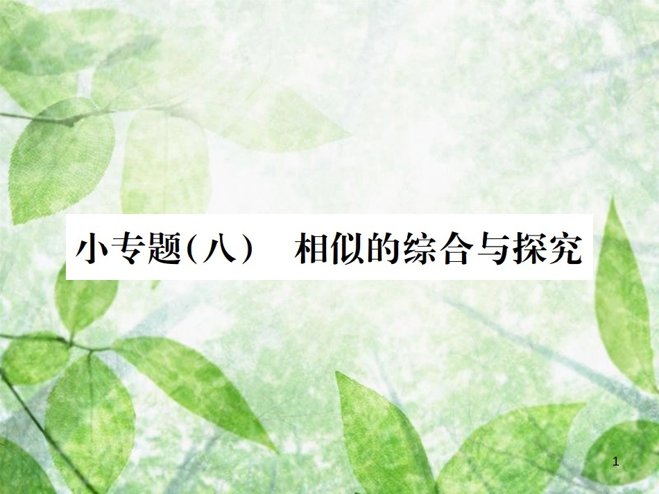 九年级数学下册 小专题（八）相似的综合与探究习题优质课件 （新版）新人教版_第1页