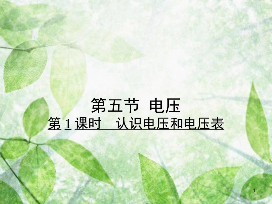 九年级物理全册 11.5 认识电压和电压表习题优质课件 （新版）北师大版_第1页