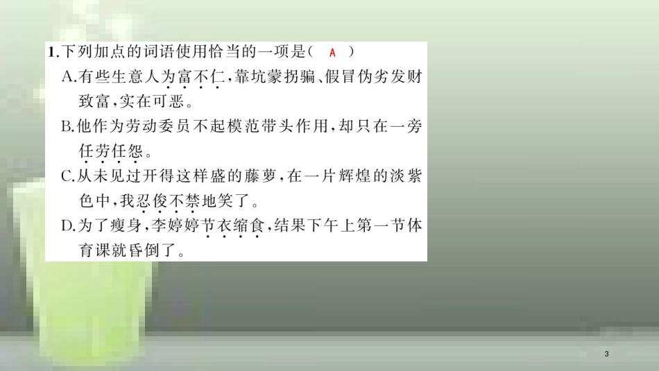 （玉林专用）八年级语文上册 第二单元 6回忆我的母亲习题优质课件 新人教版_第3页