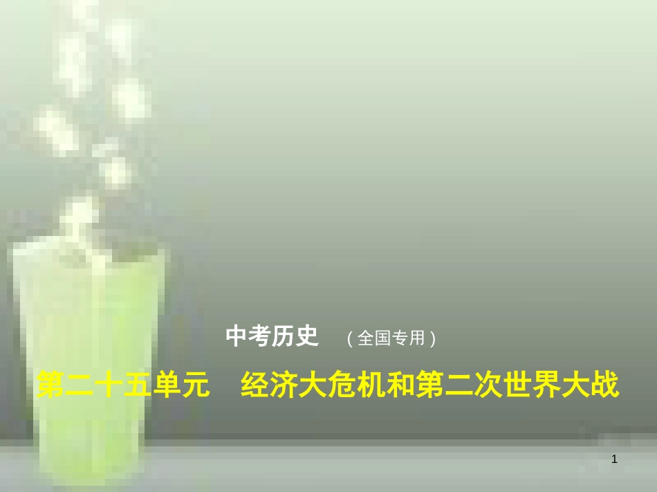 （全国版）2019中考历史总复习 第二十五单元 经济大危机和第二次世界大战（试卷部分）优质课件_第1页