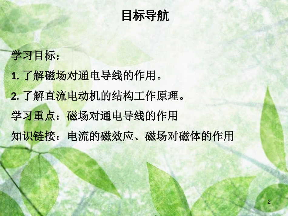 九年级物理全册 20.4 电动机习题优质课件 （新版）新人教版_第2页