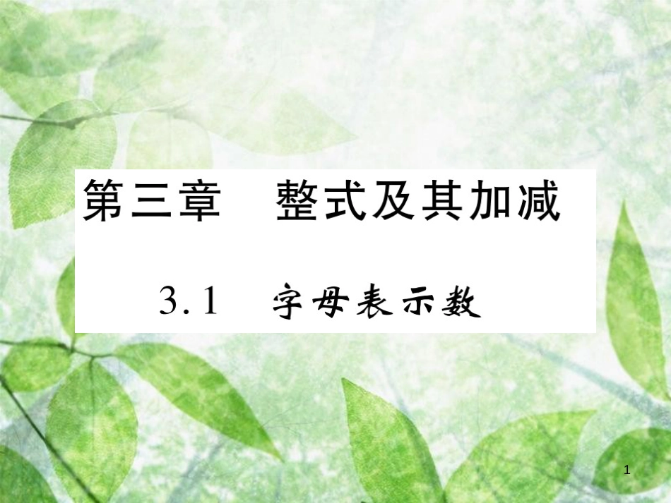 七年级数学上册 第三章 整式及其加减 3.1 字母表示数练习优质课件 （新版）北师大版_第1页