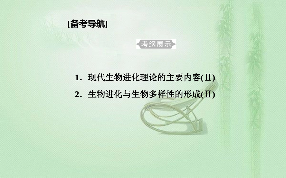 高中生物学业水平复习 专题十一 生物的进化 考点1 现代生物进化理论的主要内容优质课件_第1页