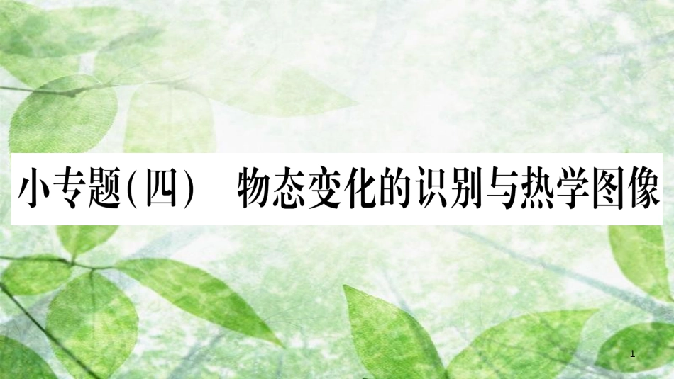 八年级物理上册 小专题4 物态变化的识别与热学图像习题优质课件 （新版）教科版_第1页