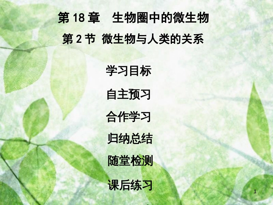 八年级生物上册 第五单元 第18章 第2节 微生物与人类的关系优质课件 （新版）北师大版_第1页